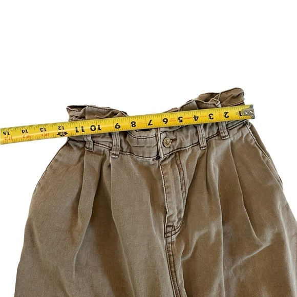 Zara 100% Cotton Paper Bag Pants Size 4 - Picture 4 of 16